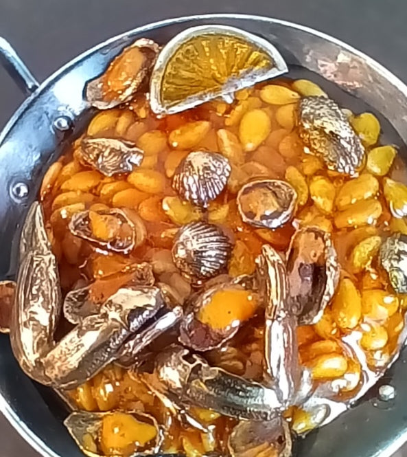 Anello Paella in argento 925 e bronzo | Pezzo unico