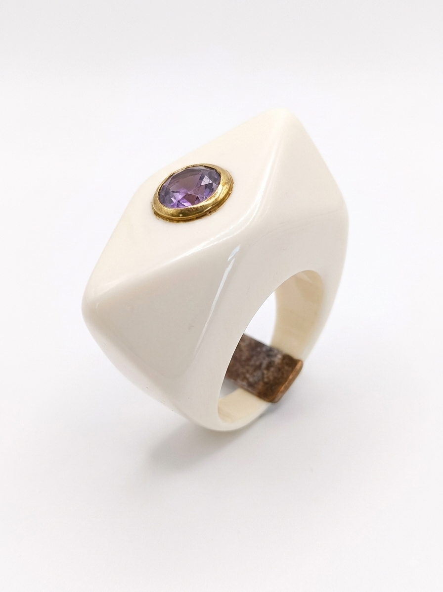 Anello Chunky Candy White