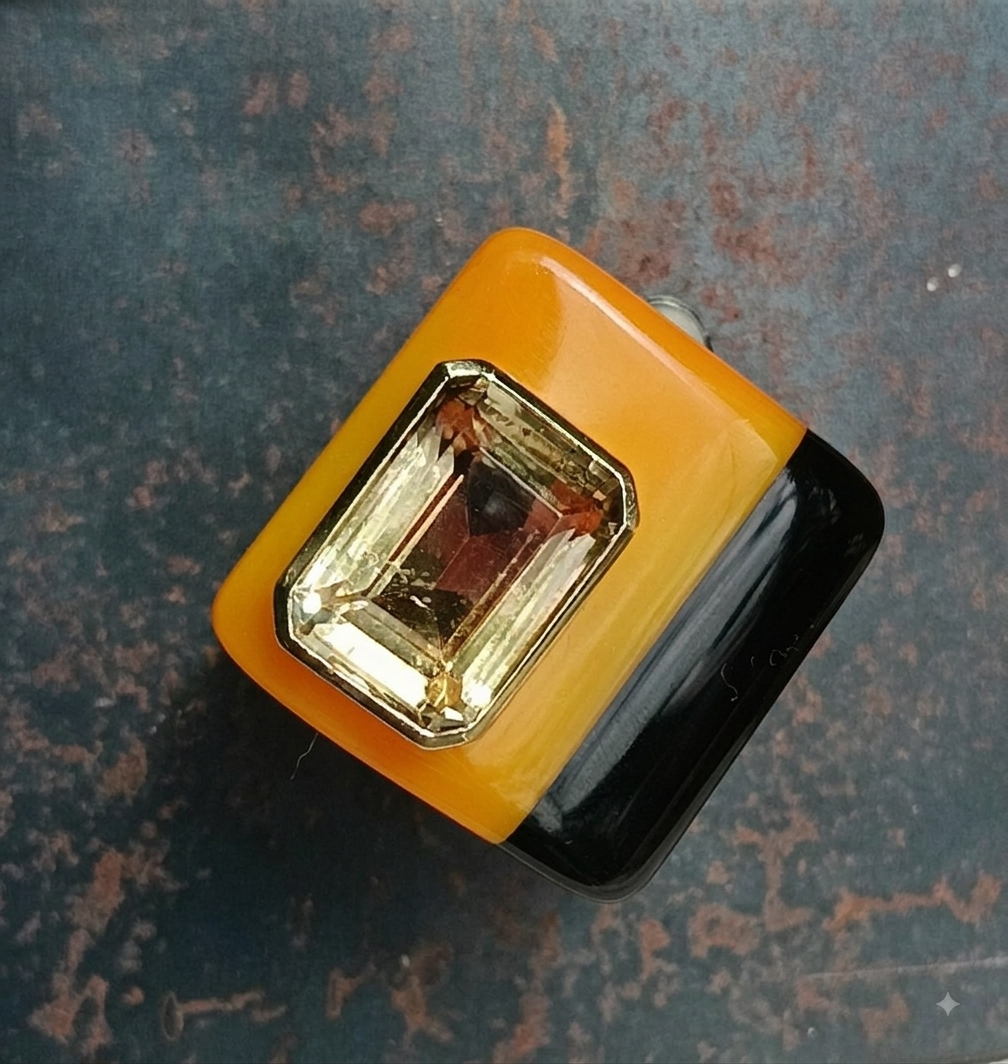 Anello Vintage Resina & Quarzo Citrino — Giampaolo Giardina