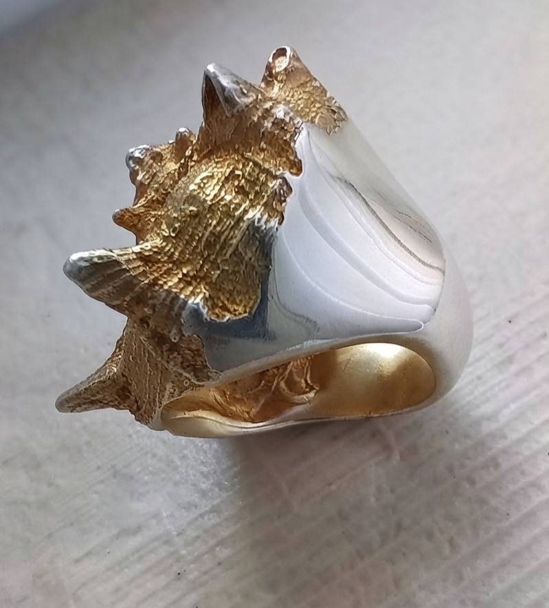 Anello Murice in Argento 925 dorato Oro 24 Carati