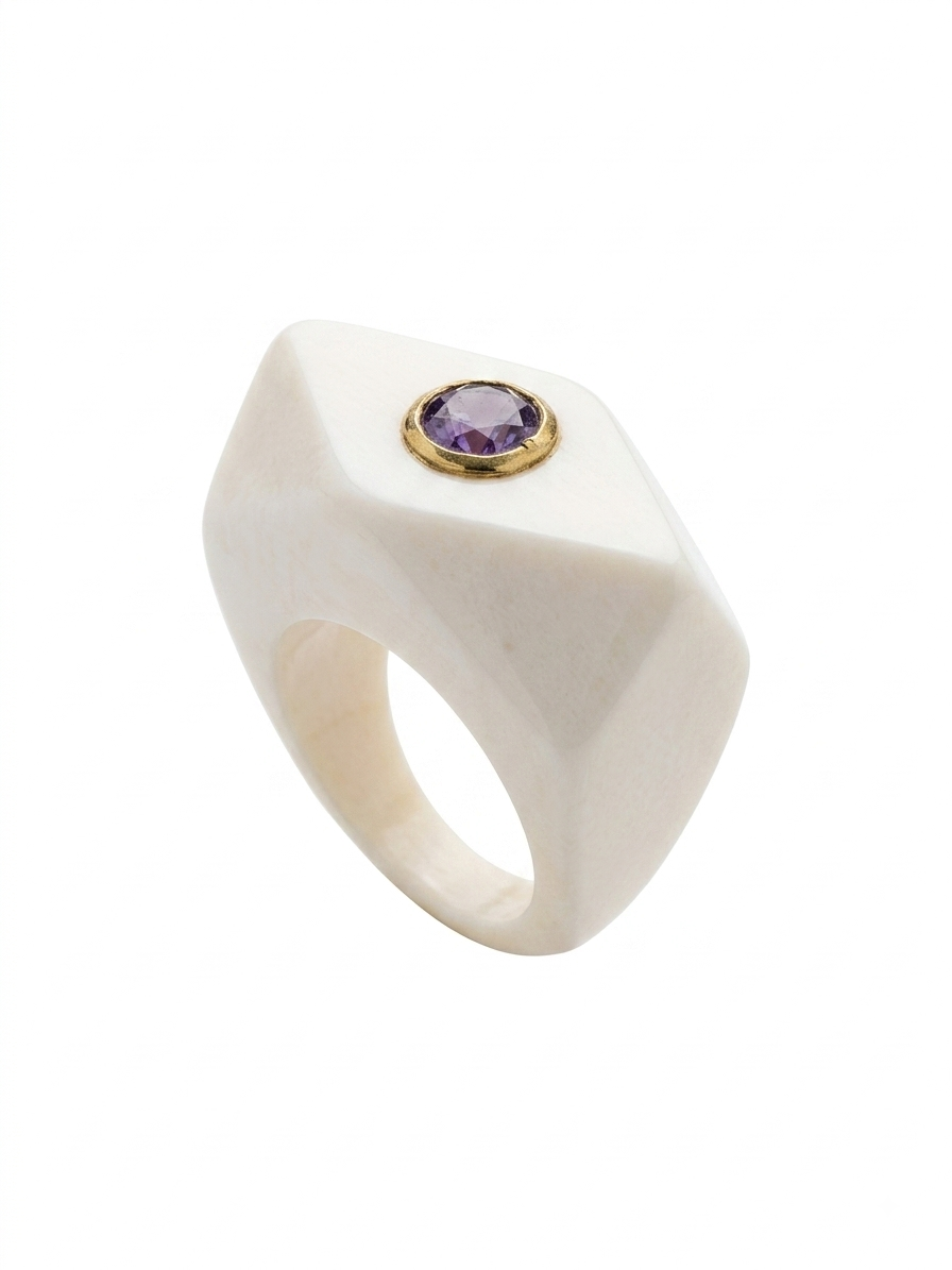 Anello Chunky Candy White
